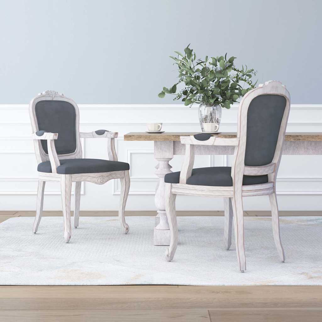 vidaXL Eetkamerstoelen 2 st 62x59,5x100,5 cm fluweel donkergrijs