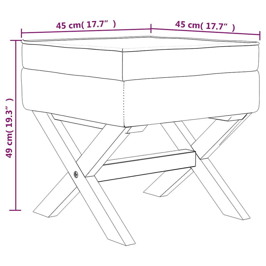 vidaXL Opbergkruk 45x45x49 cm linnen beige