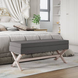vidaXL Opbergkruk 45x45x49 cm linnen beige
