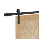 vidaXL Schuifdeur Naturel en Zwart 61 x 198,5 cm Massief grenenhout