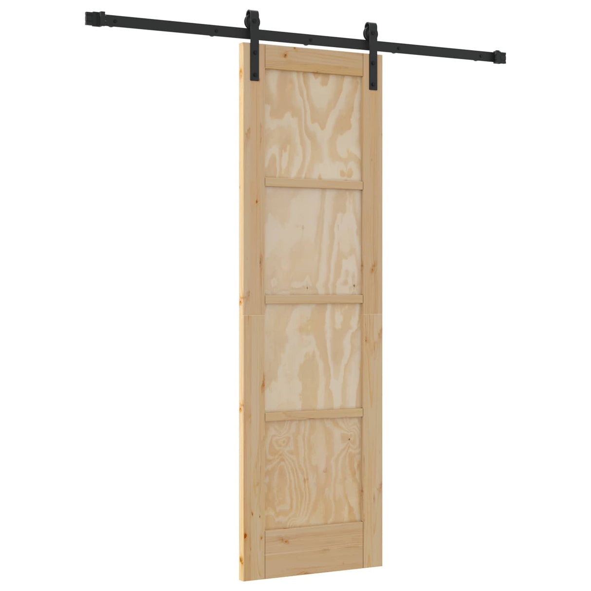 vidaXL Schuifdeur Naturel en Zwart 61 x 198,5 cm Massief grenenhout