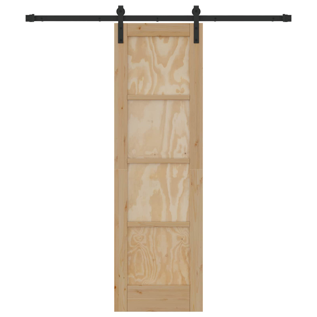 vidaXL Schuifdeur Naturel en Zwart 61 x 198,5 cm Massief grenenhout