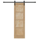 vidaXL Schuifdeur Naturel en Zwart 61 x 198,5 cm Massief grenenhout