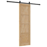 vidaXL Schuifdeur Naturel en Zwart 61 x 198,5 cm Massief grenenhout