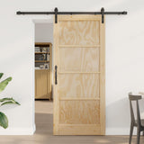 vidaXL Schuifdeur Naturel en Zwart 61 x 198,5 cm Massief grenenhout