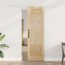 vidaXL Schuifdeur Naturel en Zwart 61 x 198,5 cm Massief grenenhout