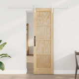 vidaXL Schuifdeur Naturel en Zwart 61 x 198,5 cm Massief grenenhout
