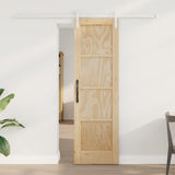 vidaXL Schuifdeur Naturel en Zwart 61 x 198,5 cm Massief grenenhout