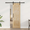 vidaXL Schuifdeur Naturel 61 x 198,5 cm Massief grenenhout