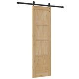 vidaXL Schuifdeur Naturel 61 x 198,5 cm Massief grenenhout