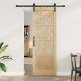 vidaXL Schuifdeur Naturel 61 x 198,5 cm Massief grenenhout