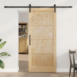 vidaXL Schuifdeur Naturel 61 x 198,5 cm Massief grenenhout