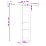 vidaXL Schuifdeur Naturel en Zwart 61 x 198,5 cm Massief grenenhout
