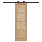 vidaXL Schuifdeur Naturel en Zwart 61 x 198,5 cm Massief grenenhout