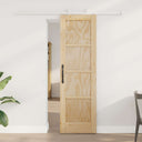vidaXL Schuifdeur Naturel en Zwart 61 x 198,5 cm Massief grenenhout