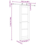 vidaXL Schuifdeur ORKDAL Naturel 61 x 198,5 cm Massief grenenhout