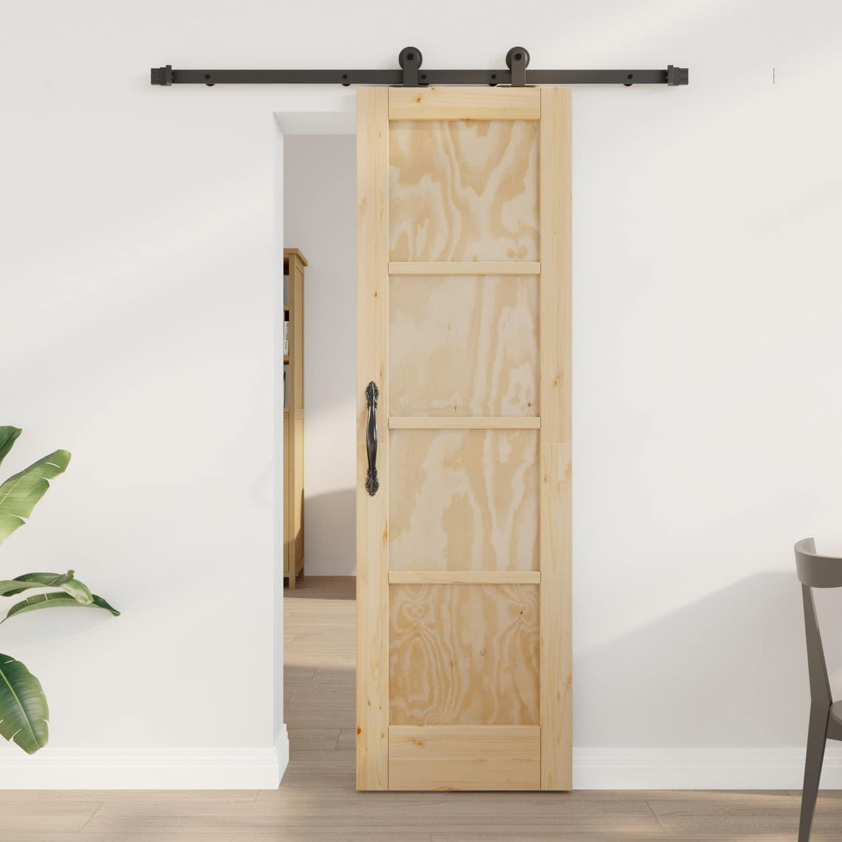 vidaXL Schuifdeur ORKDAL Naturel 61 x 198,5 cm Massief grenenhout