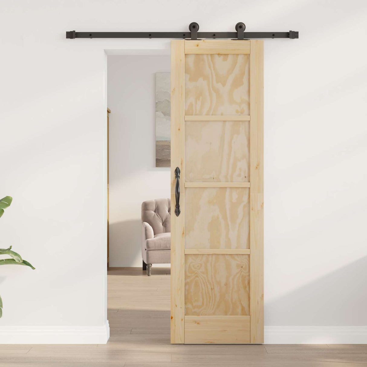vidaXL Schuifdeur ORKDAL Naturel 61 x 198,5 cm Massief grenenhout