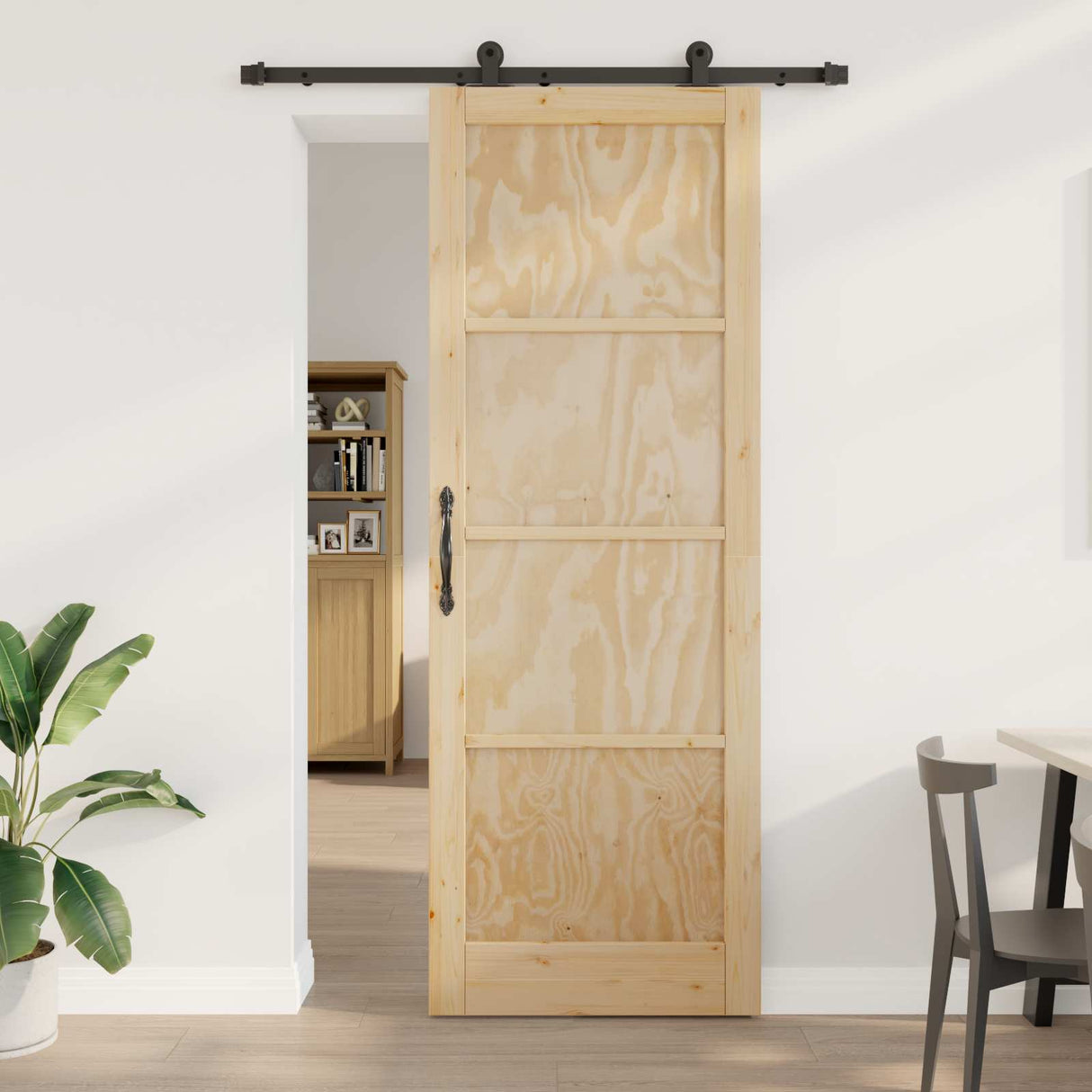 vidaXL Schuifdeur ORKDAL Naturel 61 x 198,5 cm Massief grenenhout