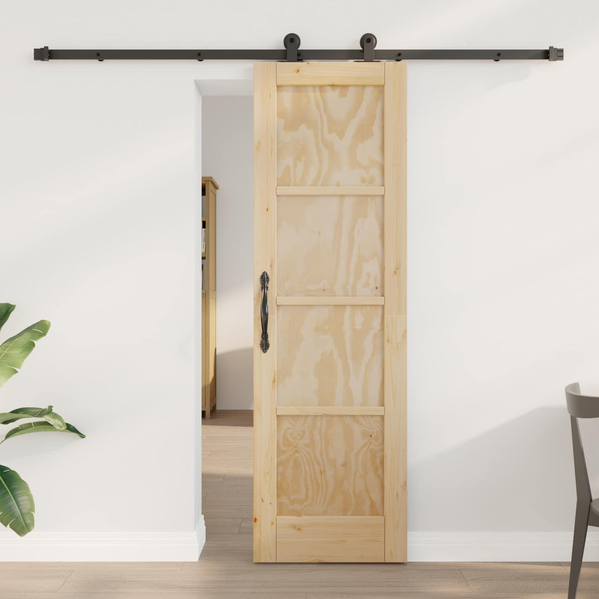 vidaXL Schuifdeur ORKDAL Naturel 61 x 198,5 cm Massief grenenhout