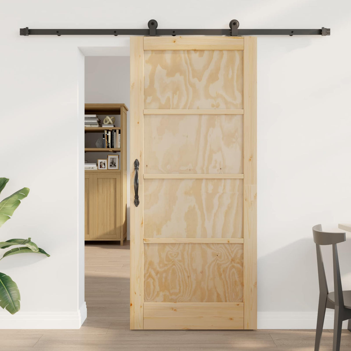 vidaXL Schuifdeur ORKDAL Naturel 61 x 198,5 cm Massief grenenhout