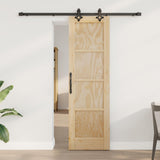 vidaXL Schuifdeur Naturel en Zwart 61 x 198,5 cm Massief grenenhout