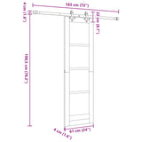vidaXL Schuifdeur Naturel en Zwart 61 x 198,5 cm Massief grenenhout