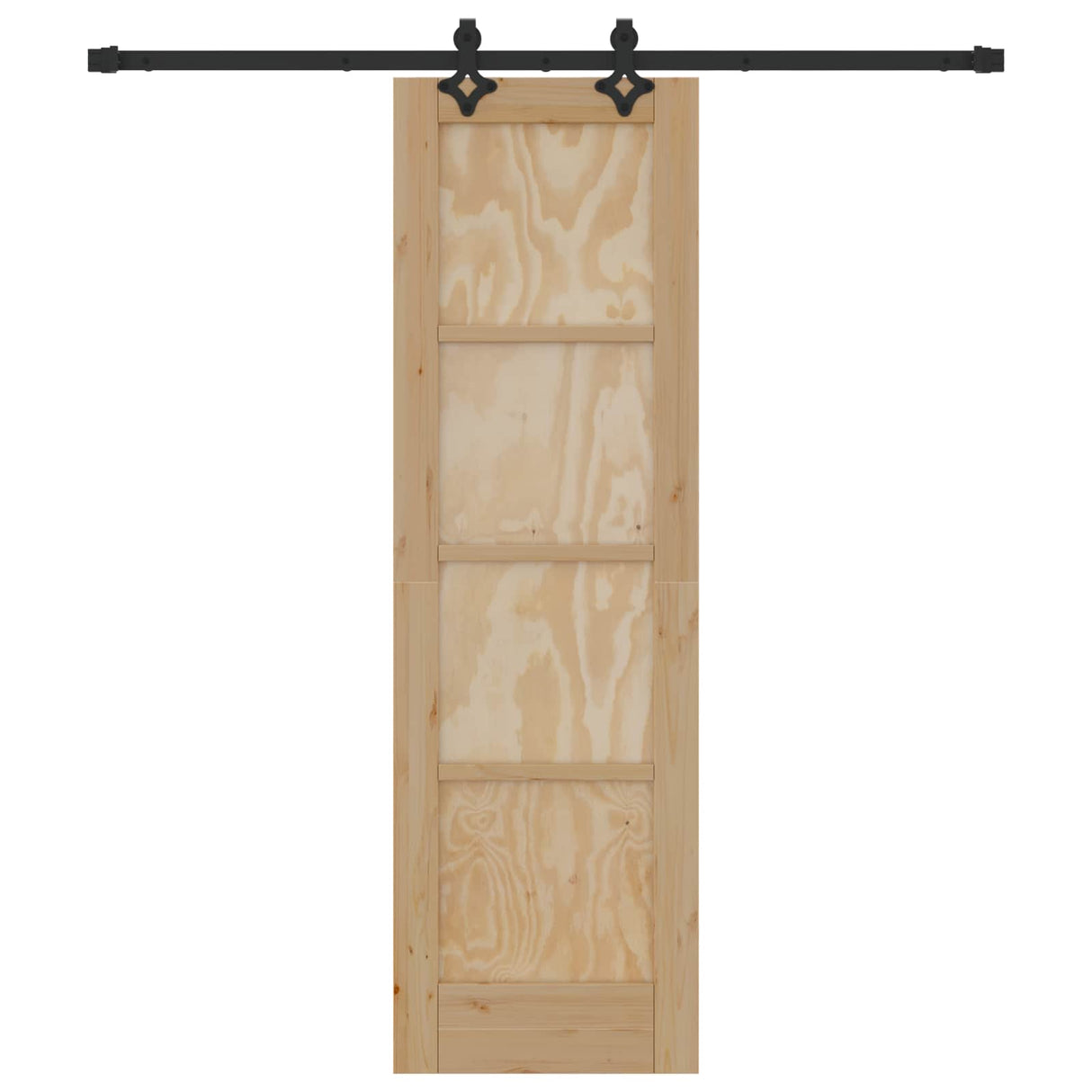 vidaXL Schuifdeur Naturel en Zwart 61 x 198,5 cm Massief grenenhout