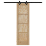 vidaXL Schuifdeur Naturel en Zwart 61 x 198,5 cm Massief grenenhout