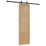 vidaXL Schuifdeur Naturel en Zwart 61 x 198,5 cm Massief grenenhout