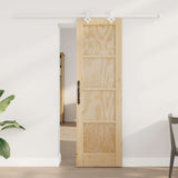 vidaXL Schuifdeur Naturel en Zwart 61 x 198,5 cm Massief grenenhout