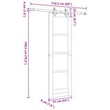 vidaXL Schuifdeur ORKDAL Naturel 61 x 198,5 cm Massief grenenhout