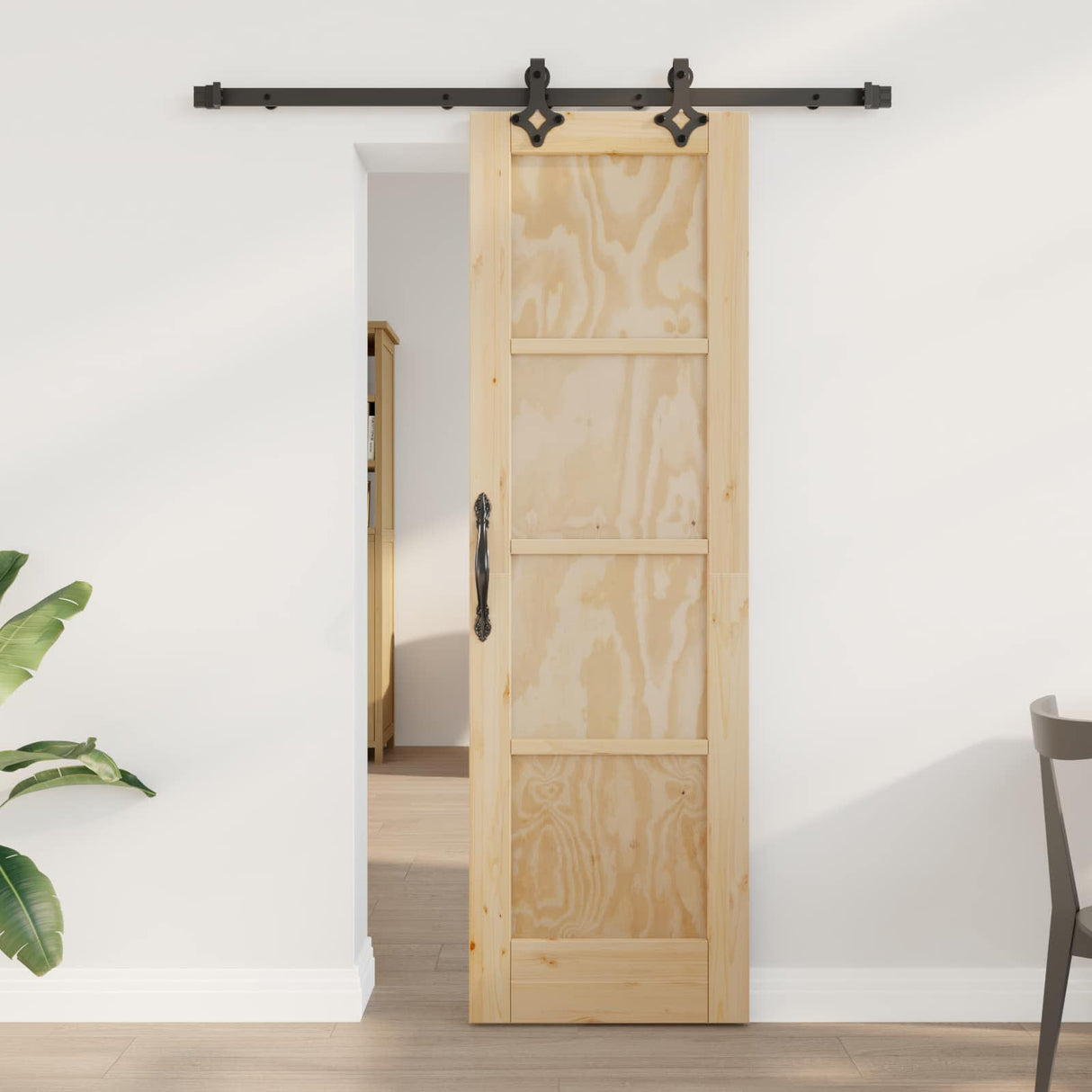 vidaXL Schuifdeur ORKDAL Naturel 61 x 198,5 cm Massief grenenhout