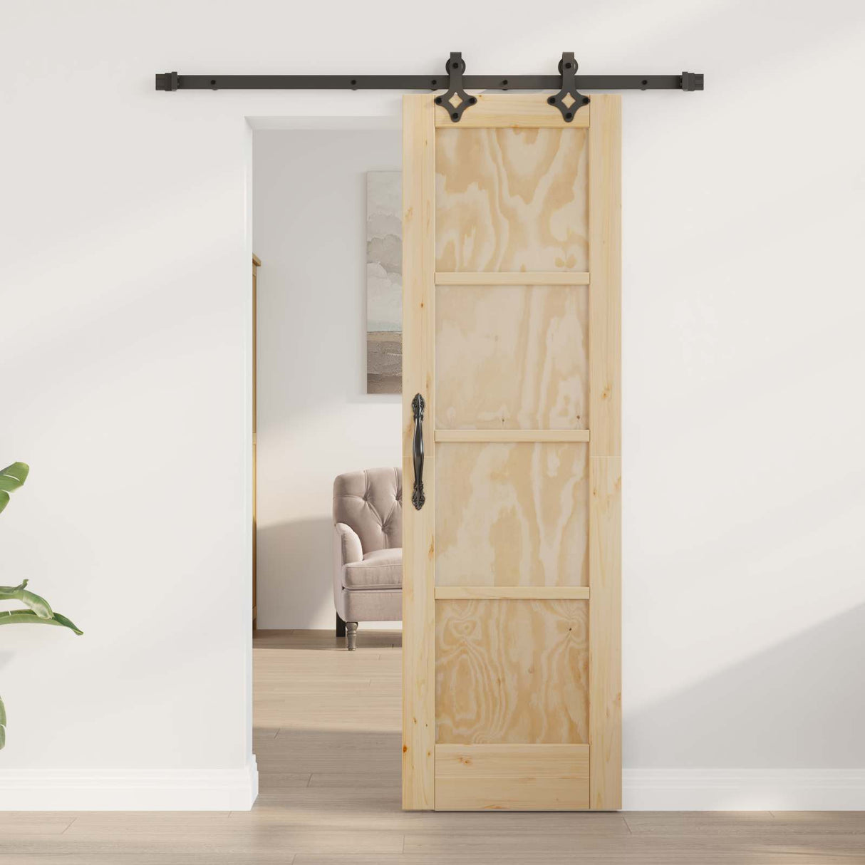 vidaXL Schuifdeur ORKDAL Naturel 61 x 198,5 cm Massief grenenhout