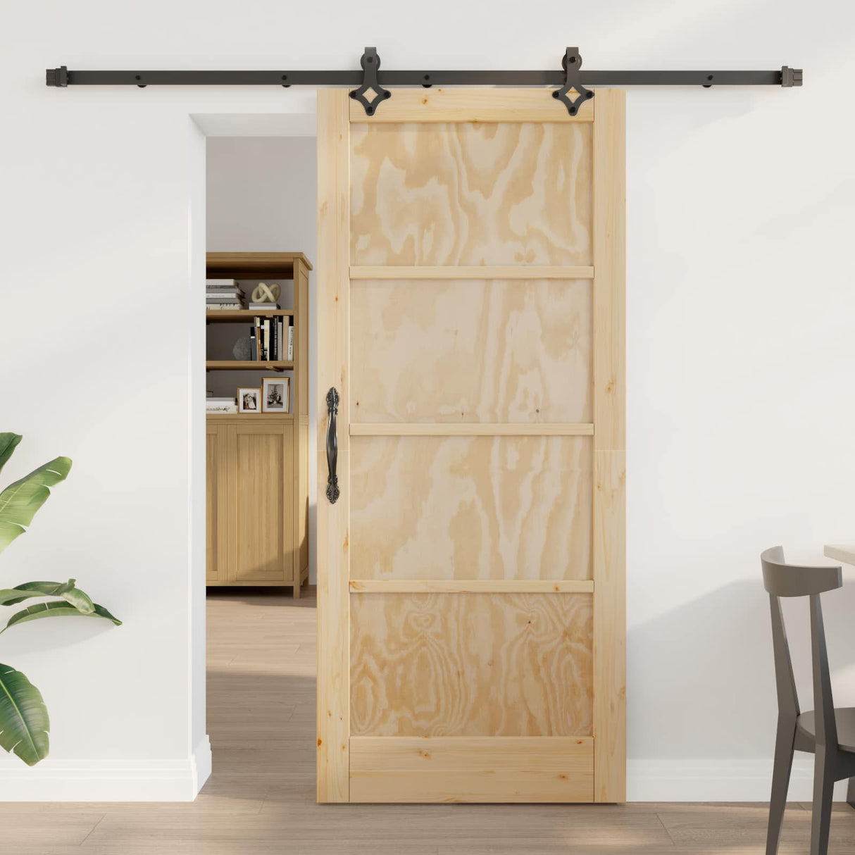 vidaXL Schuifdeur ORKDAL Naturel 61 x 198,5 cm Massief grenenhout