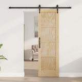 vidaXL Schuifdeur ORKDAL Naturel en Zwart 61 x 198,5 cm