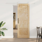 vidaXL Schuifdeur ORKDAL Naturel en Zwart 61 x 198,5 cm