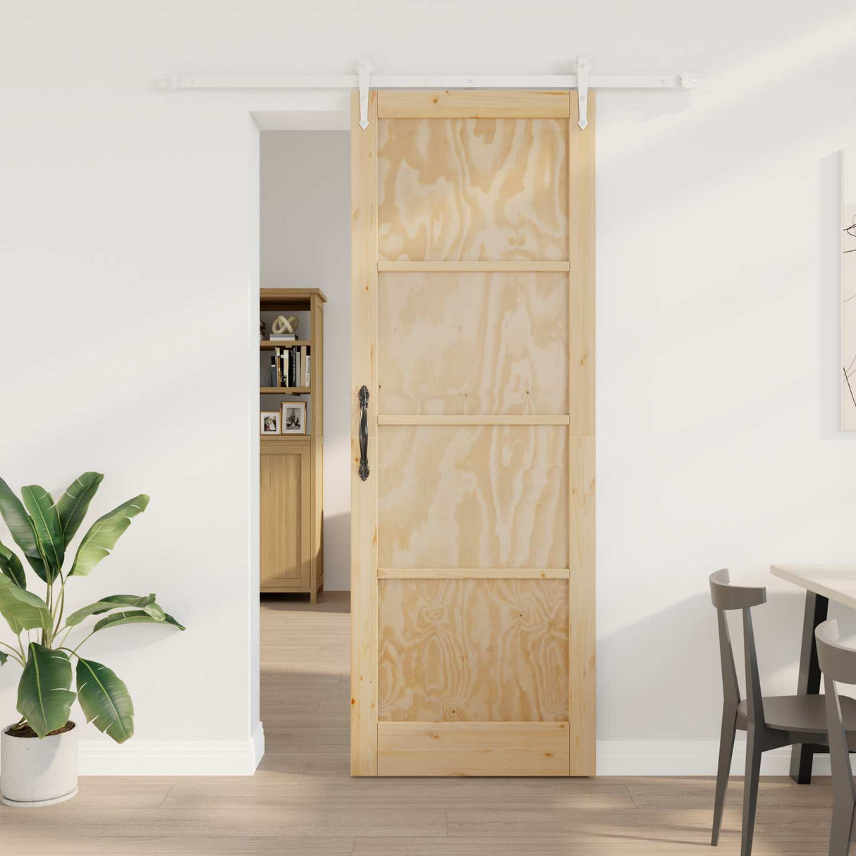 vidaXL Schuifdeur ORKDAL Naturel en Zwart 61 x 198,5 cm