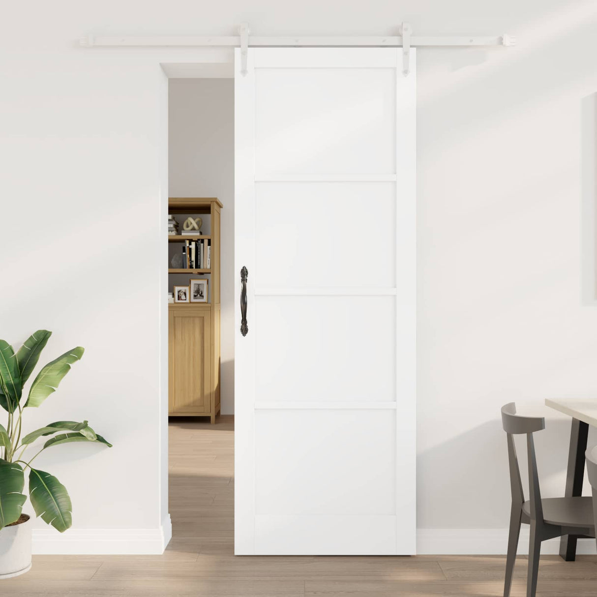 vidaXL Schuifdeur ORKDAL Naturel en Zwart 61 x 198,5 cm