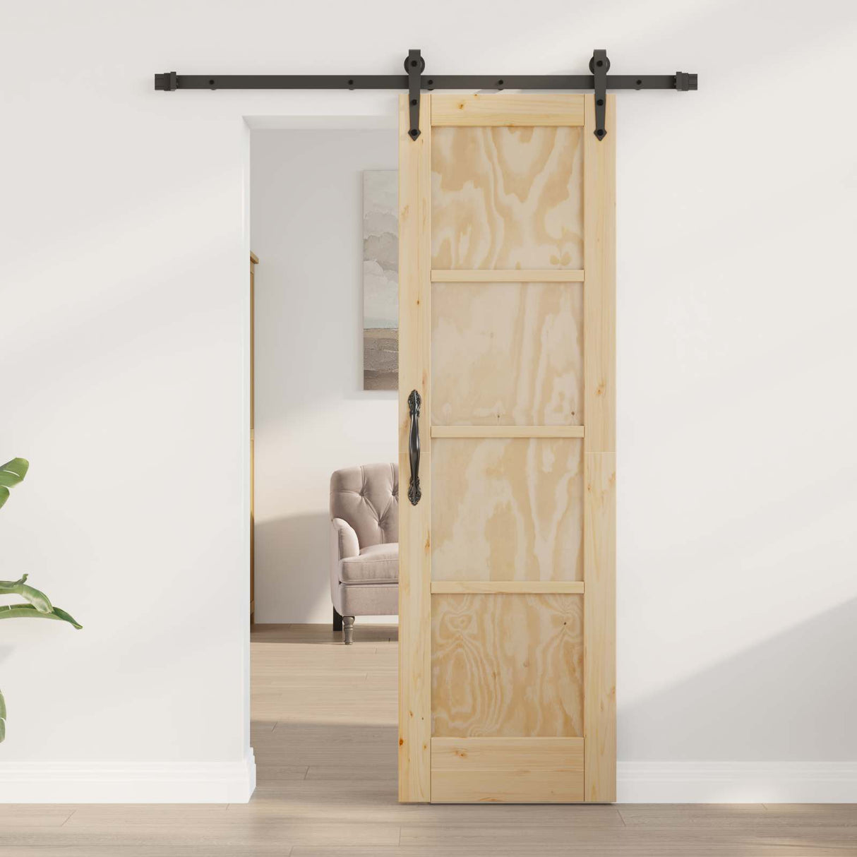 vidaXL Schuifdeur ORKDAL Naturel 61 x 198,5 cm Massief grenenhout