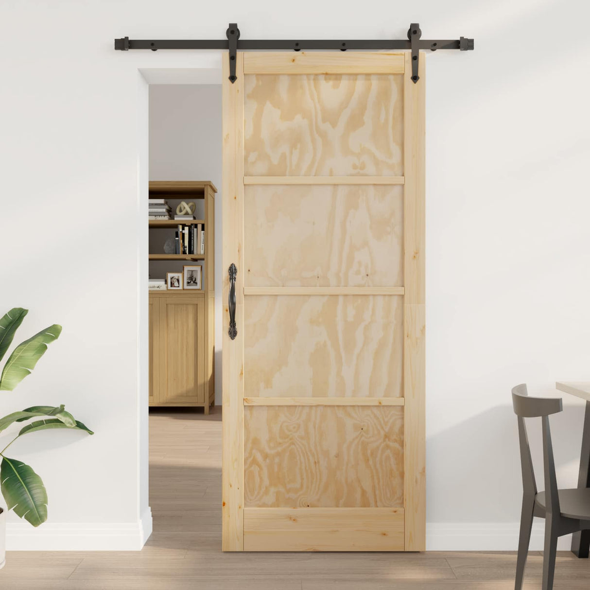 vidaXL Schuifdeur ORKDAL Naturel 61 x 198,5 cm Massief grenenhout