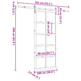 vidaXL Schuifdeur Naturel 100 x 208 cm Massief grenenhout