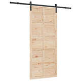 vidaXL Schuifdeur Naturel 100 x 208 cm Massief grenenhout