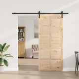 vidaXL Schuifdeur Naturel 100 x 208 cm Massief grenenhout