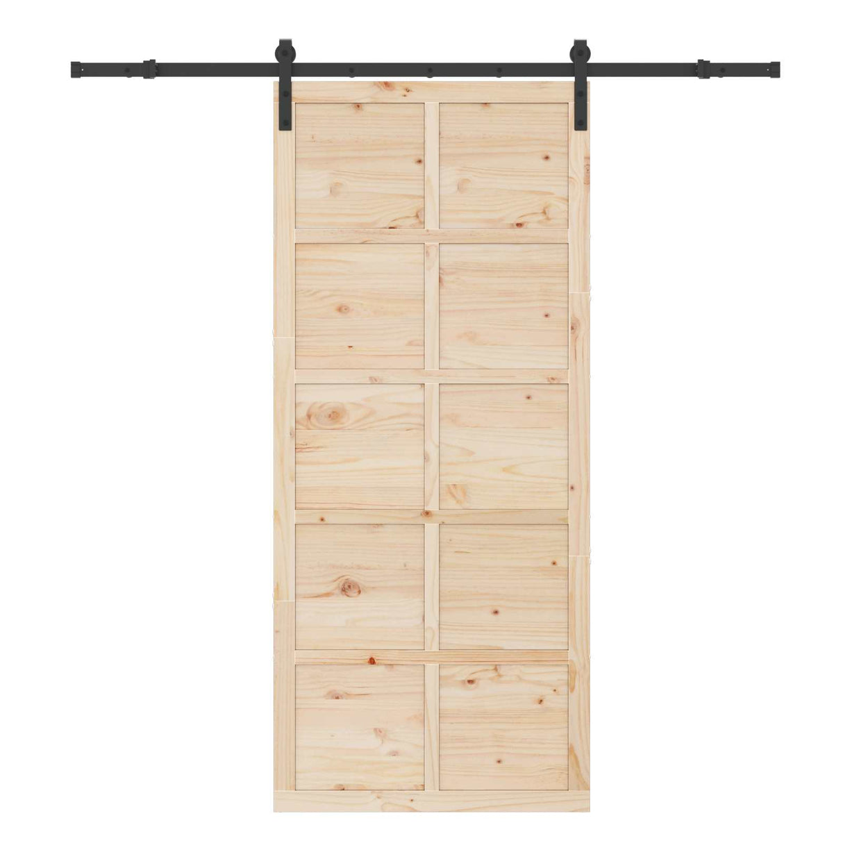 vidaXL Schuifdeur Naturel 100 x 208 cm Massief grenenhout