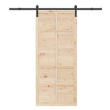 vidaXL Schuifdeur Naturel 100 x 208 cm Massief grenenhout