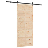 vidaXL Schuifdeur Naturel 100 x 208 cm Massief grenenhout