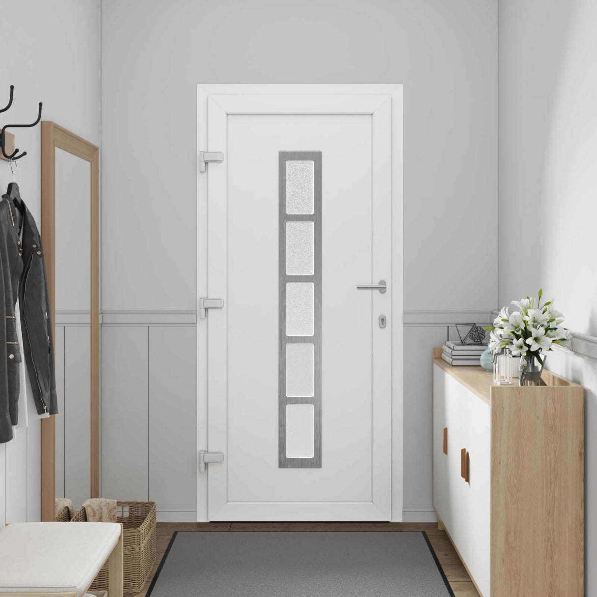 vidaXL Front Door White 88 x 200 cm PVC