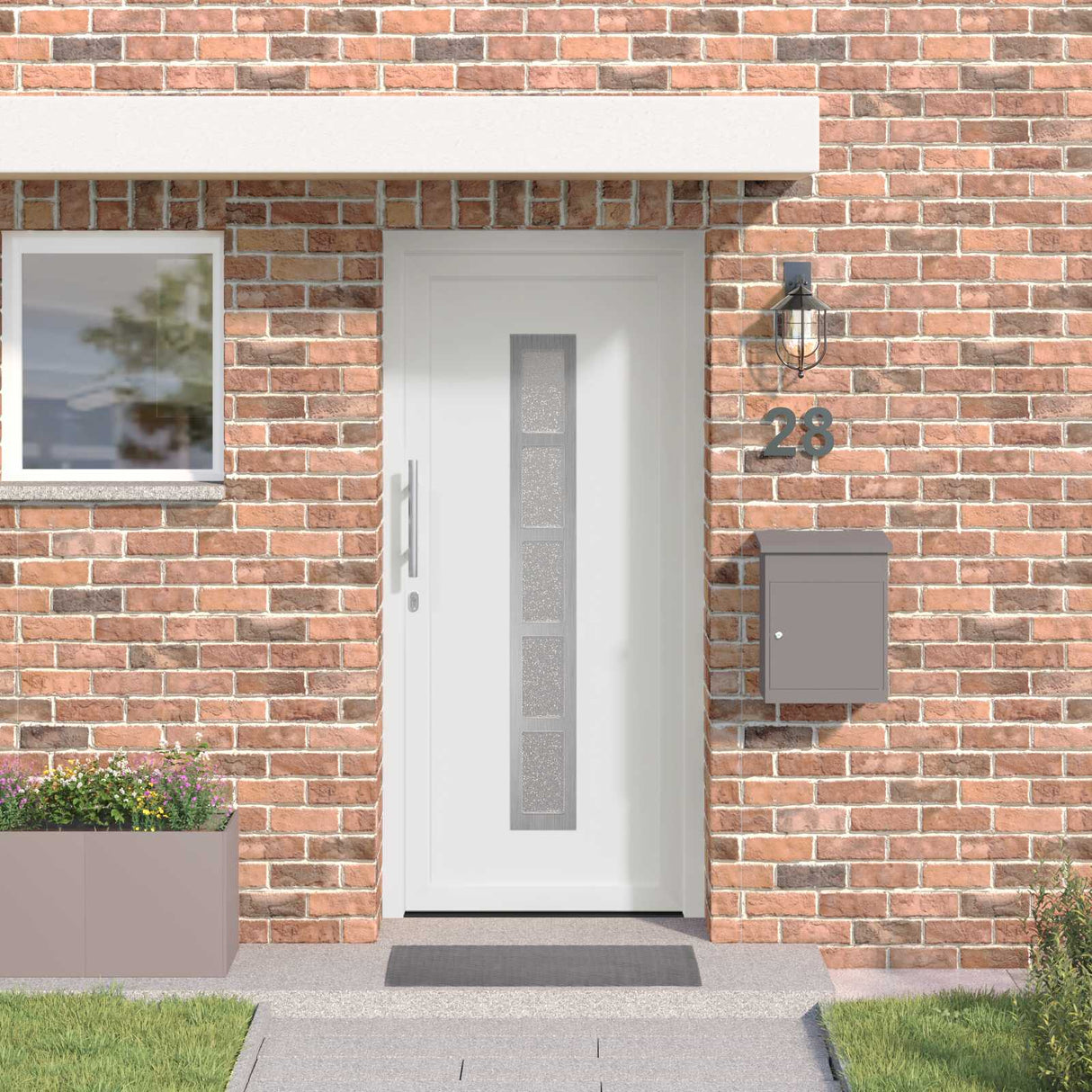 vidaXL Front Door White 88 x 200 cm PVC