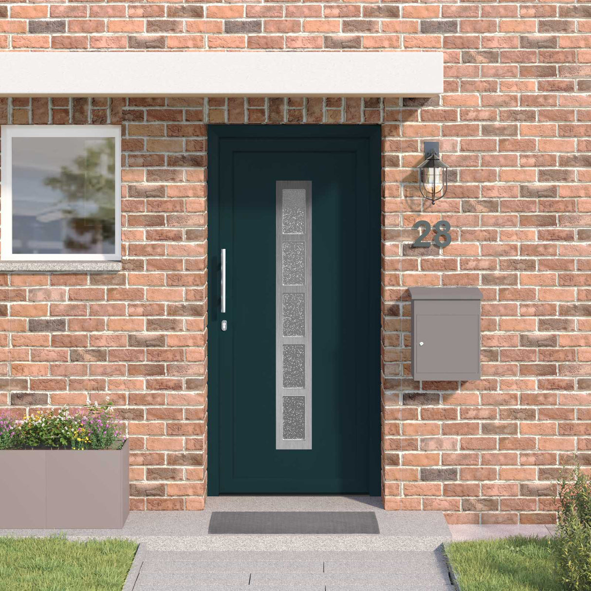 vidaXL Front Door White 88 x 200 cm PVC